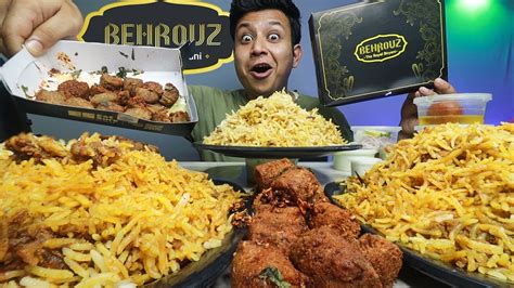 Behrouz Biryani Mukbang Spicy Dum Gosht Lazeez Bhuna Murg Murg