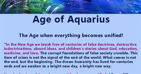 What Lies Ahead For Humanity In The Age Of Aquarius Aquarius