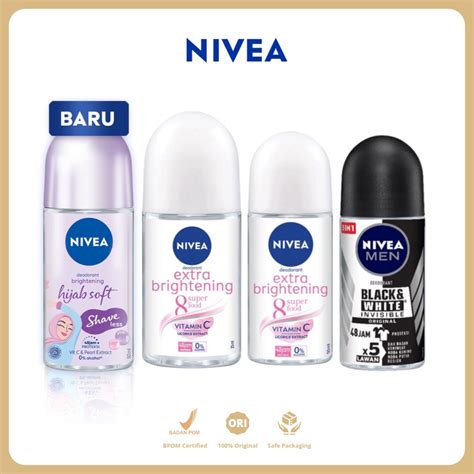 Jual Nivea Deodorant Roll On Men Women Brightening Black White