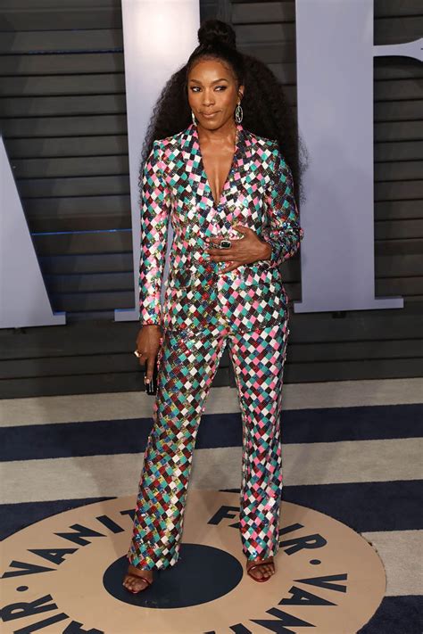 Angela Bassett In Sequins At The 2018 Vf Oscar Party