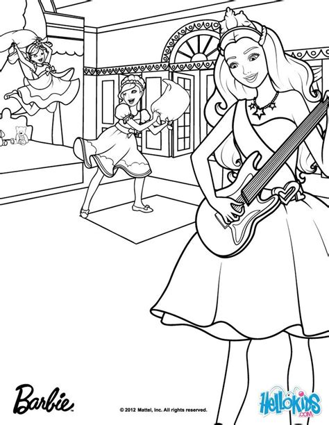 Tori Plays The Guitar Barbie Coloring Page More Barbie The Princess