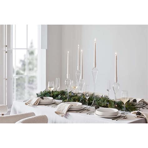 Milano Clear Glass Taper Candle Holders Set Of 3 Reviews Crate And Barrel