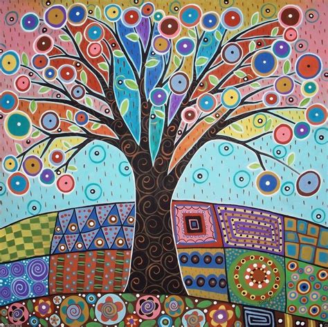 RUG HOOKING Craft PAPER PATTERN Colored Tree FOLK ART PRIMITIVE Karla