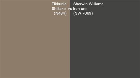 Tikkurila Shiitake N484 Vs Sherwin Williams Iron Ore SW 7069 Side