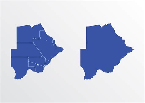 Premium Vector Blue Map Of Botswana With Regions