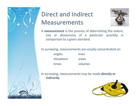 Accuracy Of Measurements Direct And Indirect Measurements A