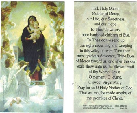 Hail Holy Queen Prayer Card