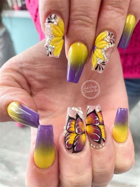 Ombre Nails Violet Nails Yellow Nails Design Ombre Nails