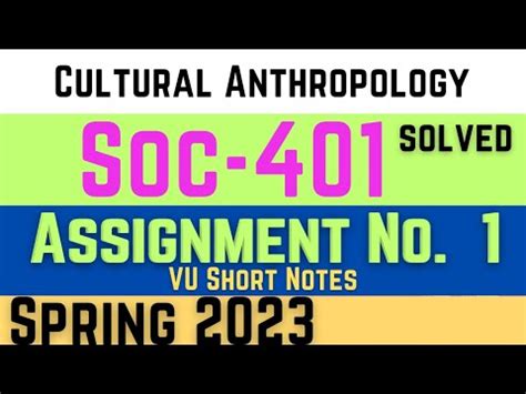 Soc401 Assignment 1 Solution 2023 Soc401 Assignment 1 Spring 2023