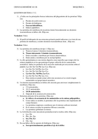 Cuestionarios Bioquimica Por Temas Pdf