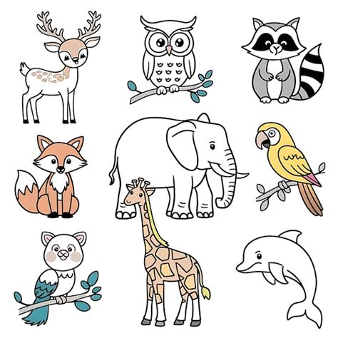 I want simple blank drawings for coloring with animals I would like a ...