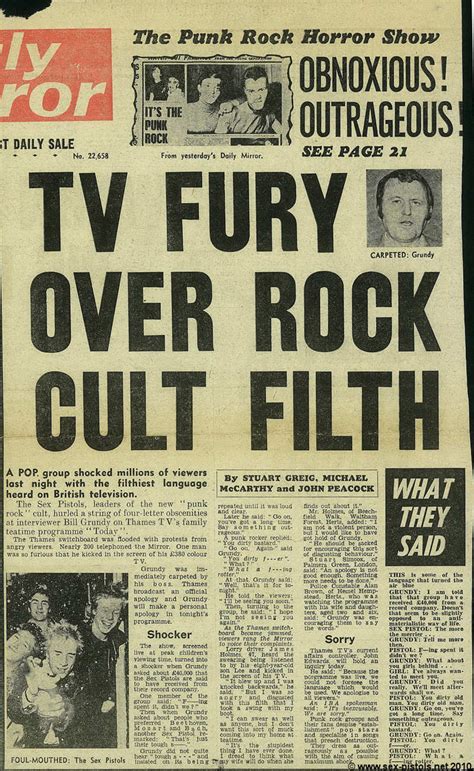 God Save The Sex Pistols Bill Grundy Aftermath Daily Mirror 2nd