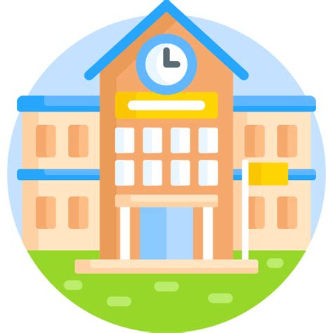 Icono De Colegio Detailed Flat Circular Flat