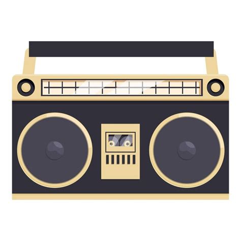 Premium Vector Vintage Boombox Playing Music With Gold Accents And