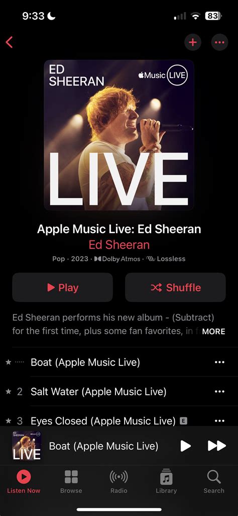 Live Ed Sheeran Album On Apple Music R Edsheeran