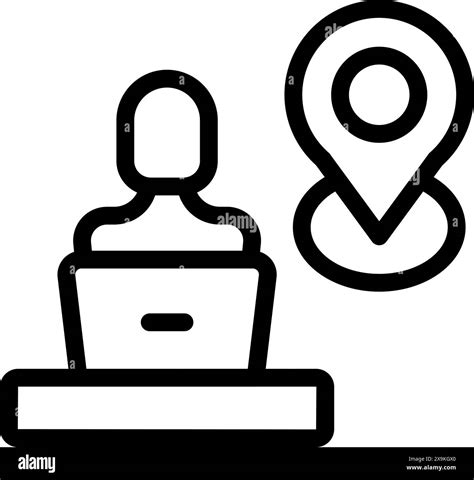 Conceptual Icon Representing A Remote Employee With A Location Pin