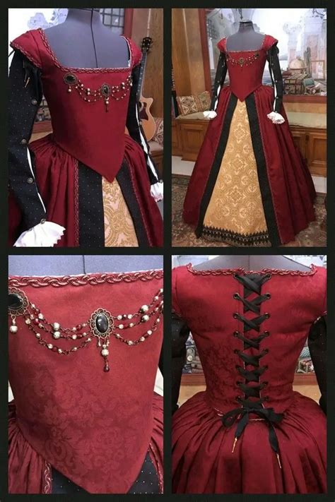 Tudor Period Tudor Dress Cosplay Costume Renaissance Faire Red Gown