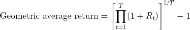 Geometric Average Return Calculator And Formula