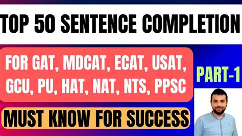 Get In Verbal Reasoning Important Sentence Completion For Gat