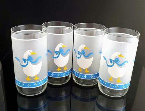 Vintage Country Goose Geese Glasses Tumblers Libbey Frosted Etsy