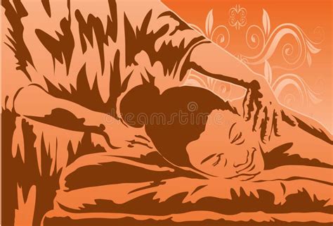 Thai Massage Therapist And Thai Art Frame Stock Vector Illustration