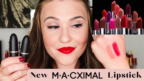 NEW MAC MATTE LIPSTICK FORMULA Swatching The MACXIMAL SILKY MATTE