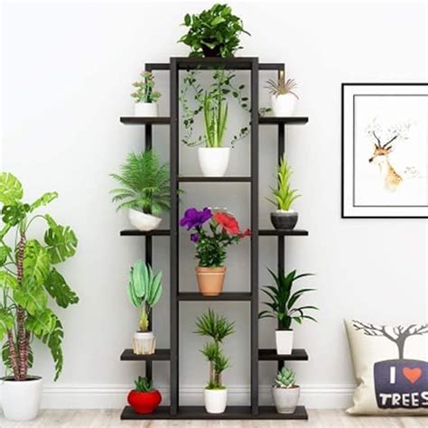 Metaltouch Multi Tiered Metal Flower Pot Stand Indoor 6 Layer Tier Iron Plant Pot Display