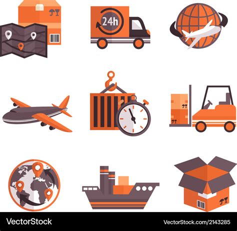 Logistic Services Icons Set Royalty Free Vector Image