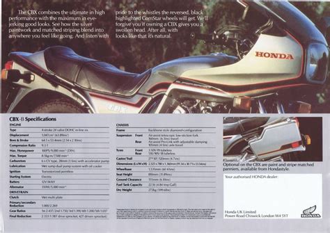 1982 Honda Cbx 1000 Pro Link Brochure