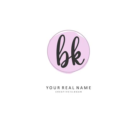 B K BK Initial Letter Handwriting And Signature Logo A Concept