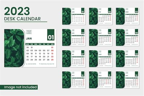 Modèle De Calendrier De Bureau Simple Du Nouvel An 2023 Vecteur Premium