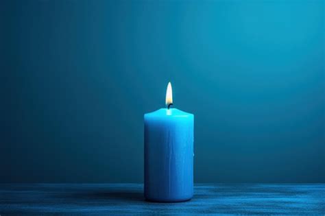 Premium Photo | Serene Blue candle background Flame advent light ...