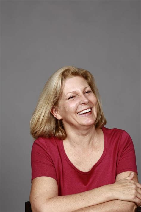 Mature Blonde Woman Laughing Stock Image Image Of Female Closeup