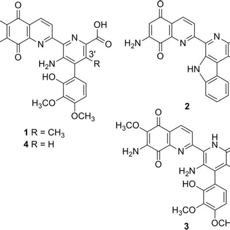 Chemical Structures Of Streptonigrin STN 1 Lavendamycin 2