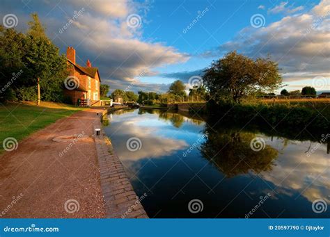 canal towpath  locks stock photo image  outdoors