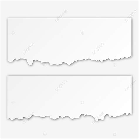 Torn Paper Strip Vector Art PNG Two Torn White Paper Strips Scraps Of