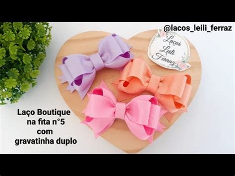 Laço Boutique na Fita nº 5 Gravatinha Embutido YouTube