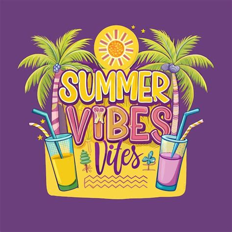 Summer Vibes T Shirt Design Premium AI Generated Vector