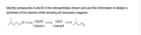 Solved Identify Compounds A And B In The Retrosynthesis Shown And Use