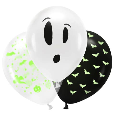 Ballonnen Glow In The Dark BOO 3 Stuks Feestwarenhuis Nl