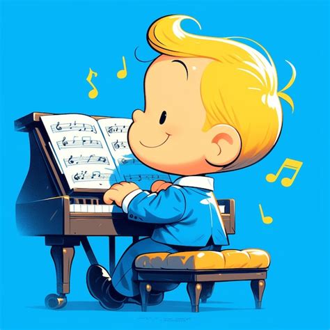 Premium Vector White Man In His 20s Playing The Piano