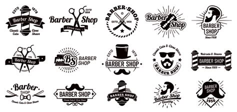 Barber Haircut Vector Art Png Vintage Barber Badges Beard Haircut