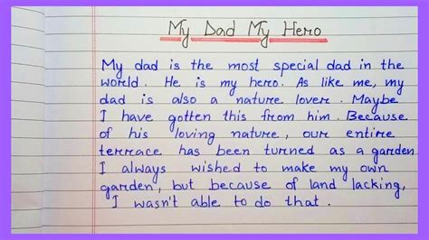 Essay On My Dad My Hero In English Short Essay Writing Edurakib