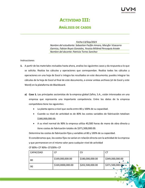 A3 Conta Administrativa ACTIVIDAD III ANÁLISIS DE CASOS Fecha 13 Sep