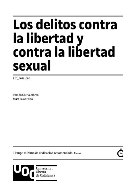 Modulo 3 Los Delitos Contra La Libertad Y Contra La Libertad Sexual