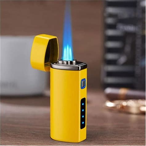 Briquet Torche Lectrique R Glable Triple Jet Flamme Coupe Vent Briquet