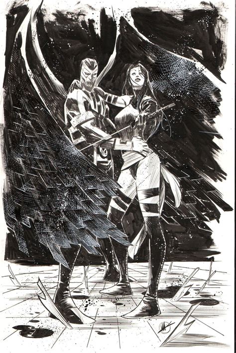 Archangel And Psylocke By Matteo Scalera In Greg Huneryager S Pages