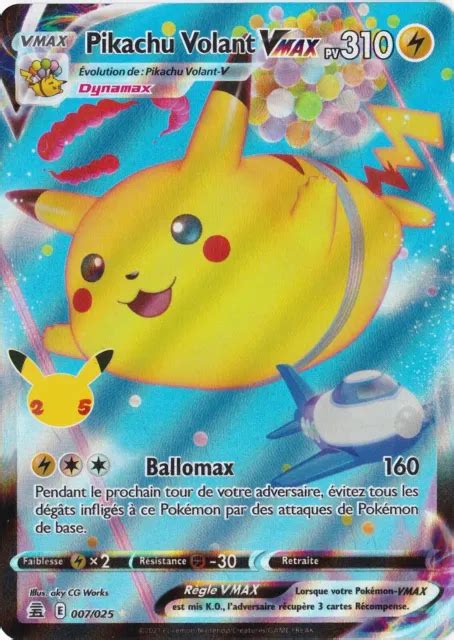 CARTE POKÉMON PIKACHU Volant Vmax 007 025 Célébrations 25 ans NEUVE