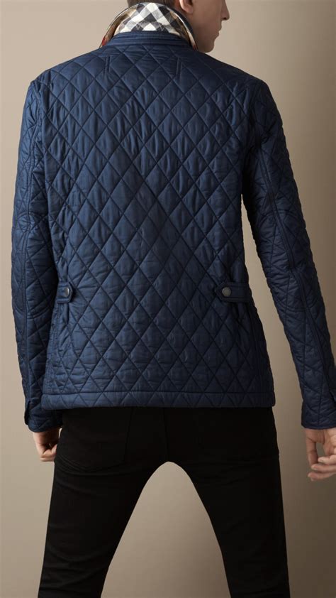 Lyst Burberry Diamond Quilted Jacket In Blue For Men