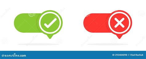 Checkmark Icons Checkbox Vector Icons Tick And Cross Buttons Stock